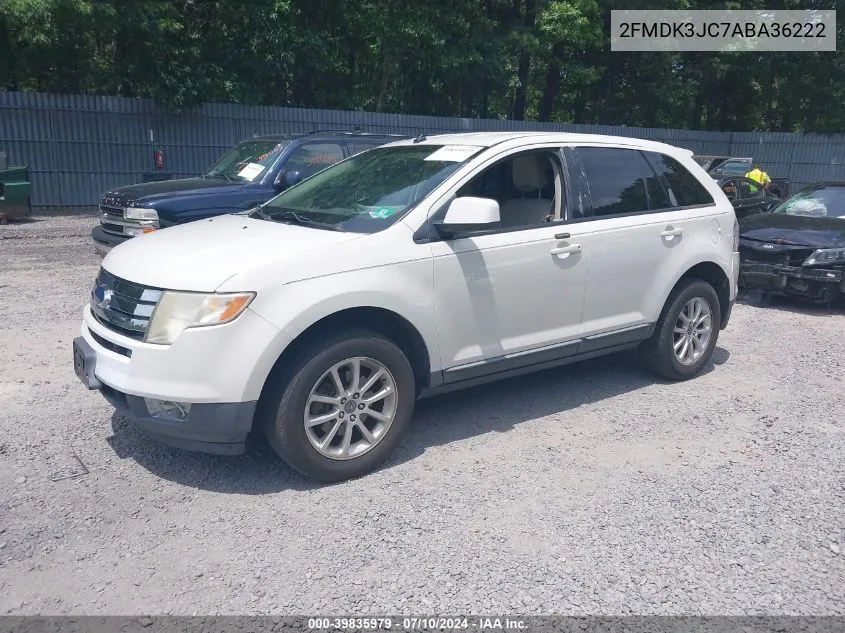 2010 Ford Edge Sel VIN: 2FMDK3JC7ABA36222 Lot: 39835979