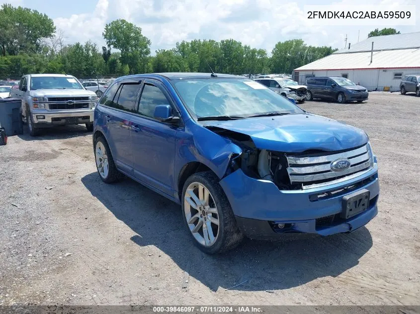 2010 Ford Edge Sport VIN: 2FMDK4AC2ABA59509 Lot: 39846097