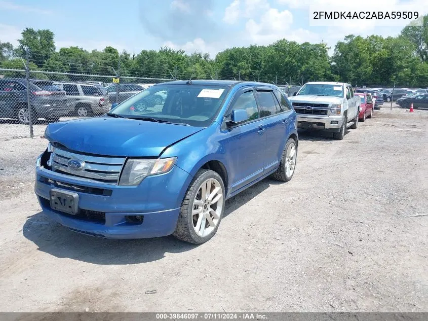 2010 Ford Edge Sport VIN: 2FMDK4AC2ABA59509 Lot: 39846097