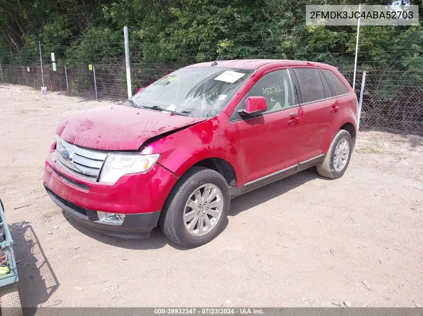 2010 Ford Edge Sel VIN: 2FMDK3JC4ABA52703 Lot: 39932347