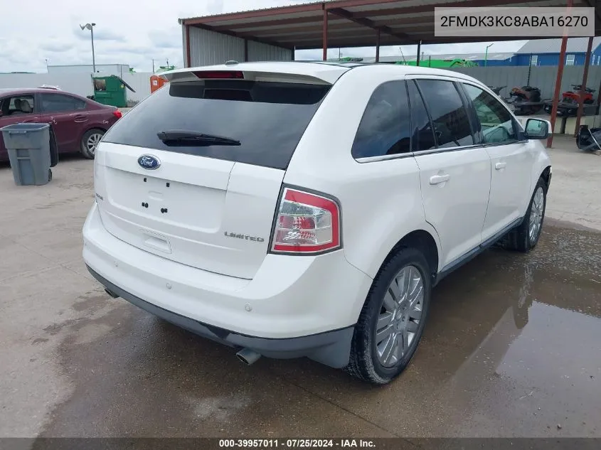 2010 Ford Edge Limited VIN: 2FMDK3KC8ABA16270 Lot: 39957011