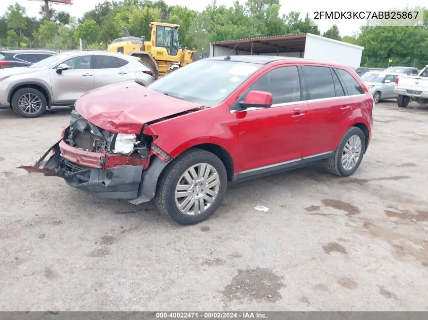 2010 Ford Edge Limited VIN: 2FMDK3KC7ABB25867 Lot: 40022471