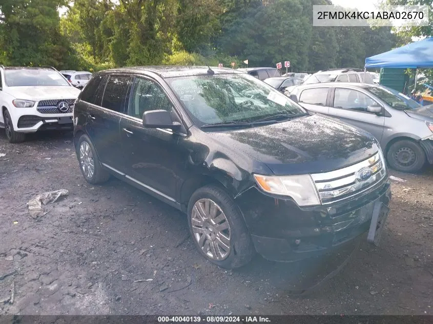 2FMDK4KC1ABA02670 2010 Ford Edge Limited