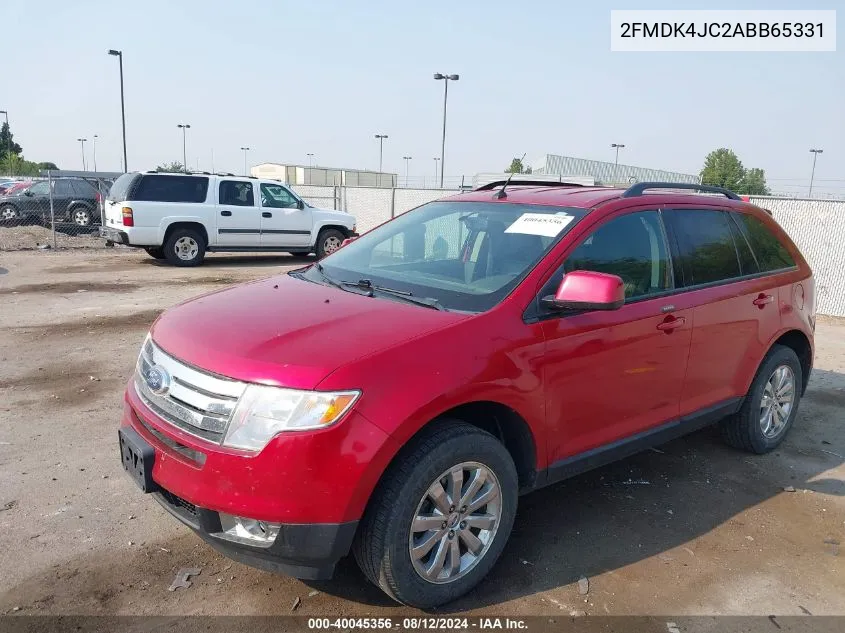 2010 Ford Edge Sel VIN: 2FMDK4JC2ABB65331 Lot: 40045356