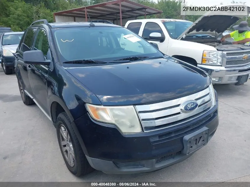 2010 Ford Edge Se VIN: 2FMDK3GC2ABB42102 Lot: 40048380