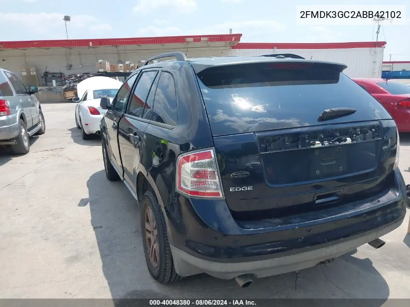 2010 Ford Edge Se VIN: 2FMDK3GC2ABB42102 Lot: 40048380