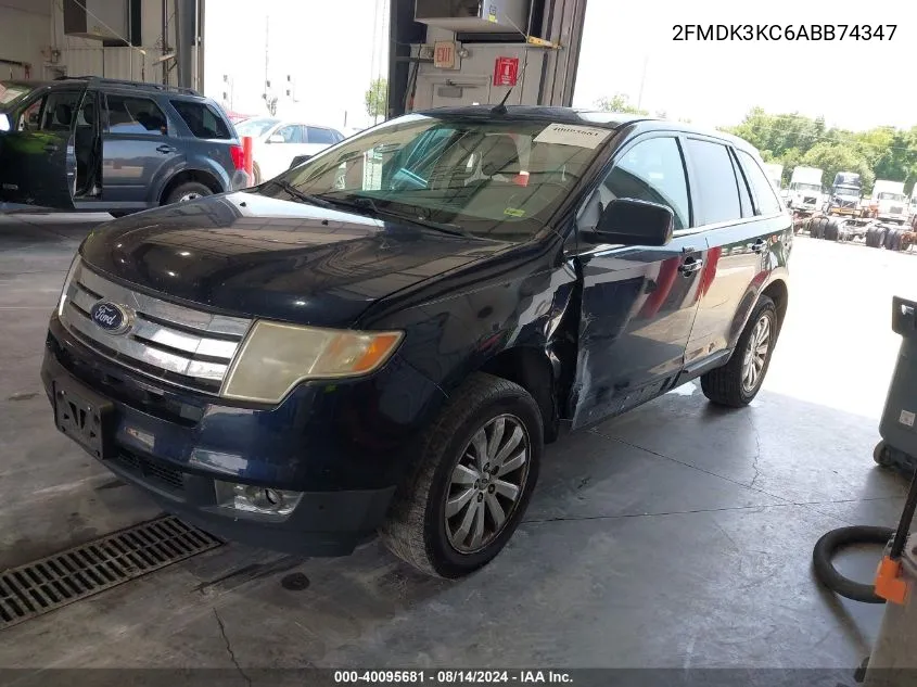 2010 Ford Edge Limited VIN: 2FMDK3KC6ABB74347 Lot: 40095681