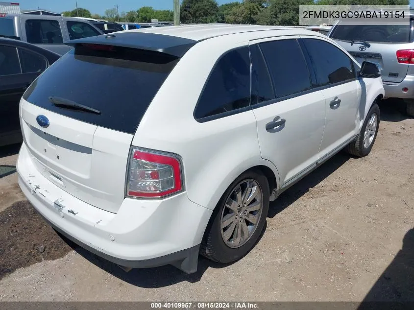 2010 Ford Edge Se VIN: 2FMDK3GC9ABA19154 Lot: 40109957