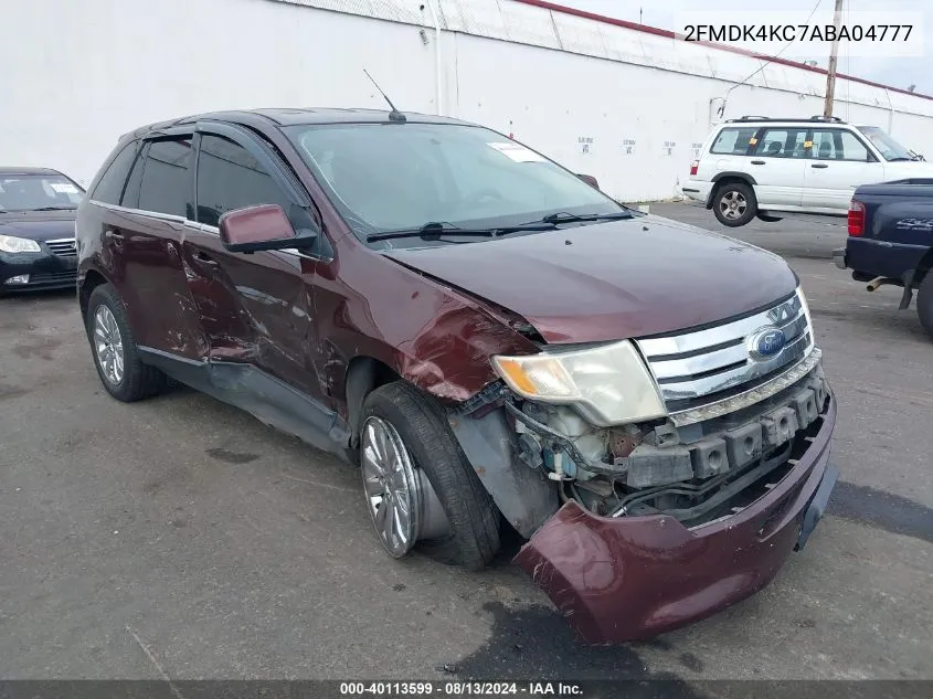 2010 Ford Edge Limited VIN: 2FMDK4KC7ABA04777 Lot: 40113599