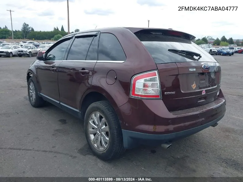 2010 Ford Edge Limited VIN: 2FMDK4KC7ABA04777 Lot: 40113599