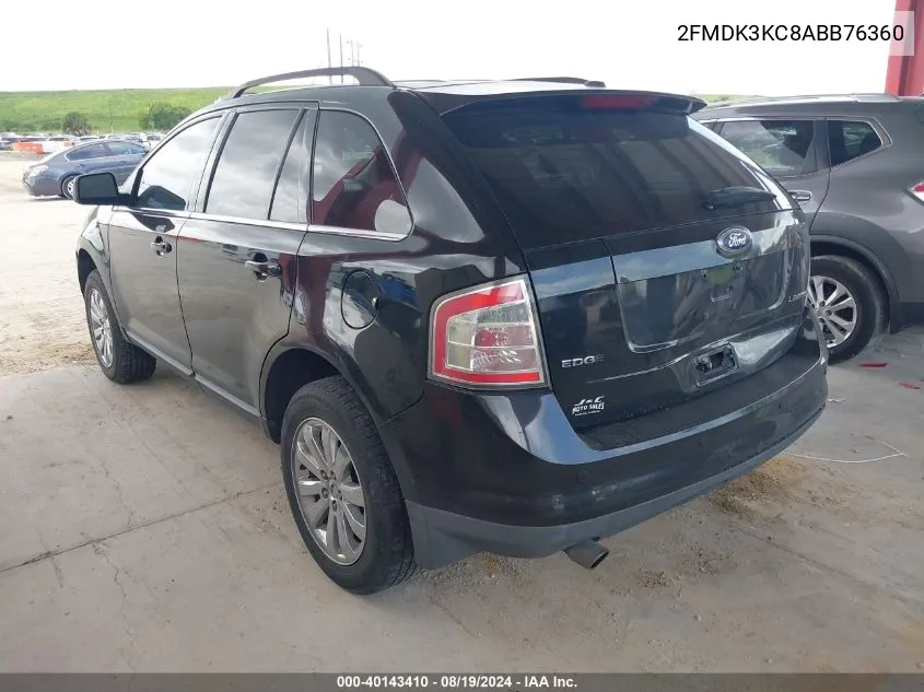 2010 Ford Edge Limited VIN: 2FMDK3KC8ABB76360 Lot: 40143410