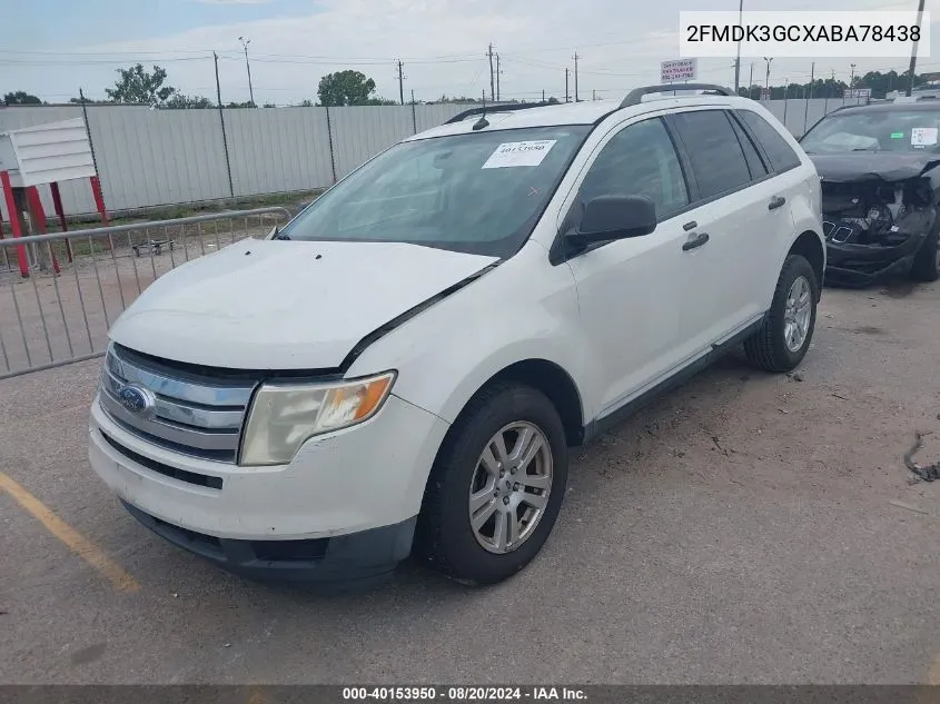 2010 Ford Edge Se VIN: 2FMDK3GCXABA78438 Lot: 40153950