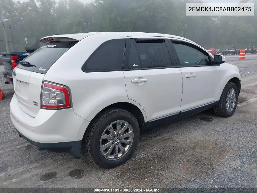 2010 Ford Edge Sel VIN: 2FMDK4JC8ABB02475 Lot: 40161181