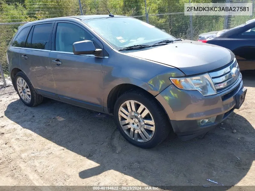 2010 Ford Edge Limited VIN: 2FMDK3KC3ABA27581 Lot: 40194622