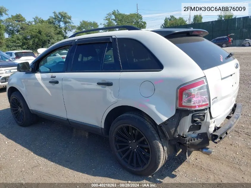 2010 Ford Edge Se VIN: 2FMDK3GC6ABB76009 Lot: 40218263