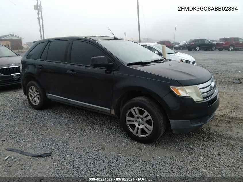 2010 Ford Edge Se VIN: 2FMDK3GC8ABB02834 Lot: 40224027