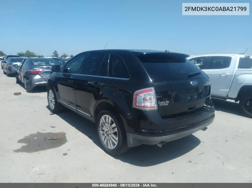 2010 Ford Edge Limited VIN: 2FMDK3KC0ABA21799 Lot: 40224940