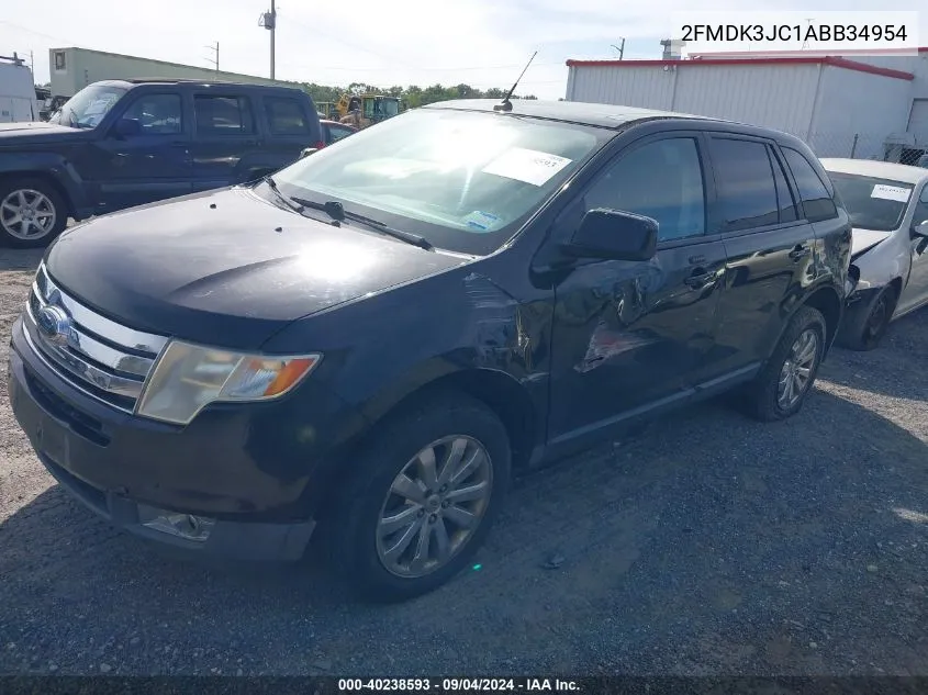 2010 Ford Edge Sel VIN: 2FMDK3JC1ABB34954 Lot: 40238593