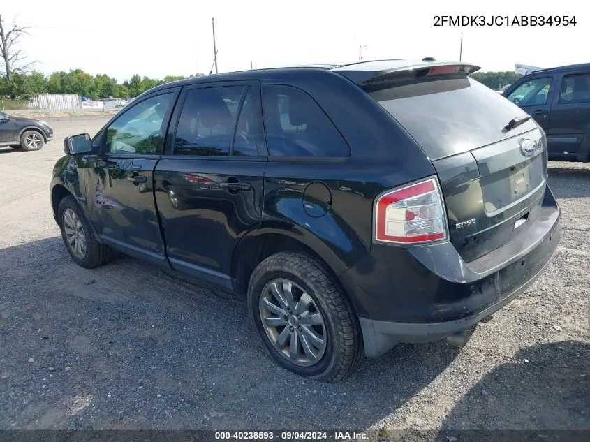 2010 Ford Edge Sel VIN: 2FMDK3JC1ABB34954 Lot: 40238593