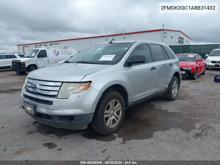 2010 Ford Edge Se VIN: 2FMDK3GC1ABB31432 Lot: 40245045