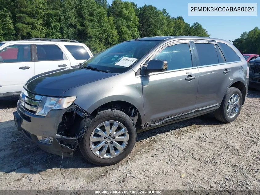 2010 Ford Edge Limited VIN: 2FMDK3KC0ABA80626 Lot: 40270464