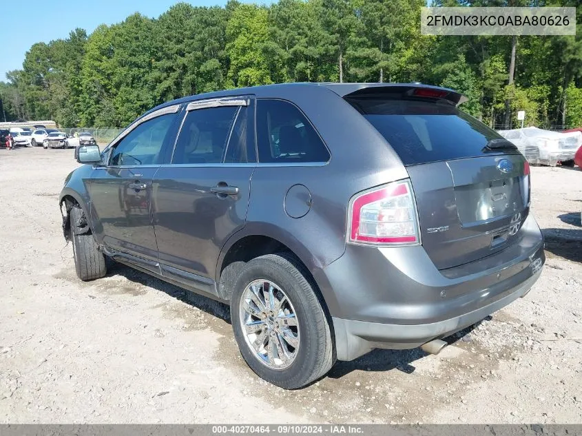 2010 Ford Edge Limited VIN: 2FMDK3KC0ABA80626 Lot: 40270464