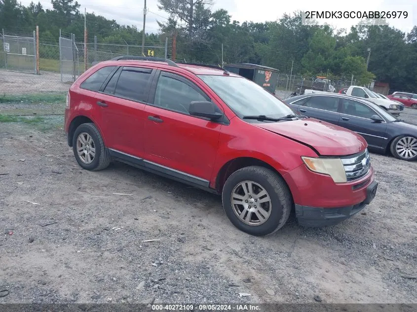 2010 Ford Edge Se VIN: 2FMDK3GC0ABB26979 Lot: 40272109