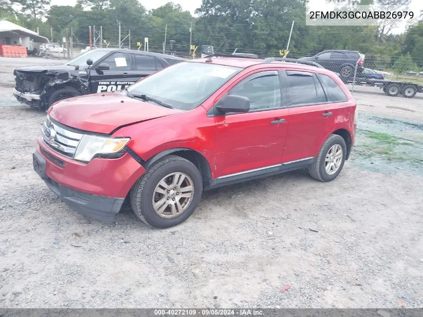 2010 Ford Edge Se VIN: 2FMDK3GC0ABB26979 Lot: 40272109