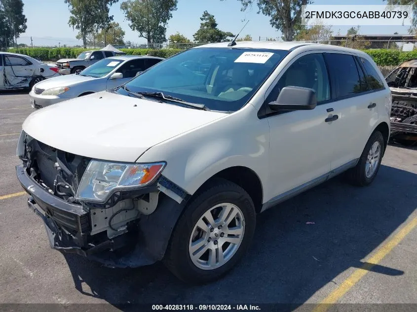 2010 Ford Edge Se VIN: 2FMDK3GC6ABB40739 Lot: 40283118