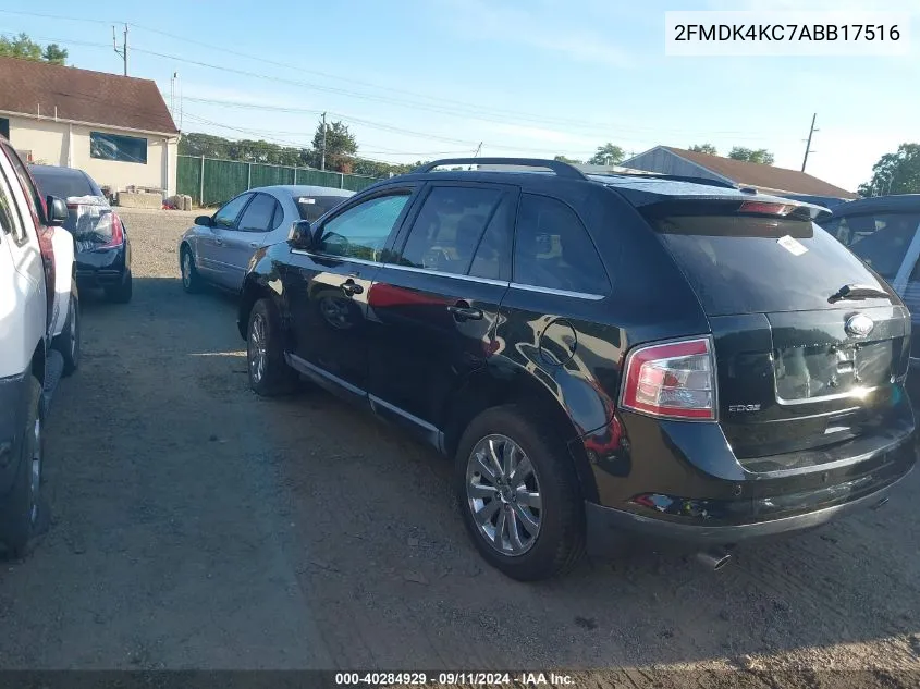 2010 Ford Edge Limited VIN: 2FMDK4KC7ABB17516 Lot: 40284929