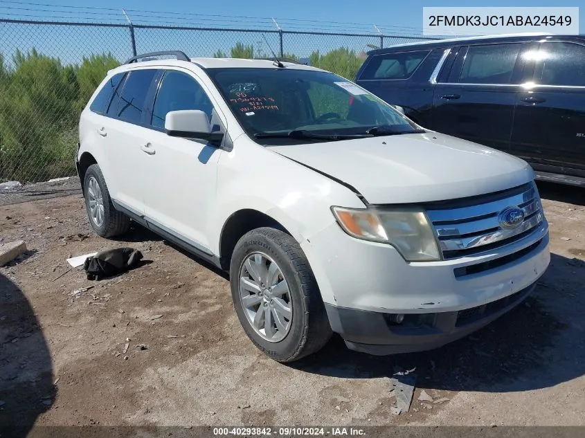 2010 Ford Edge Sel VIN: 2FMDK3JC1ABA24549 Lot: 40293842