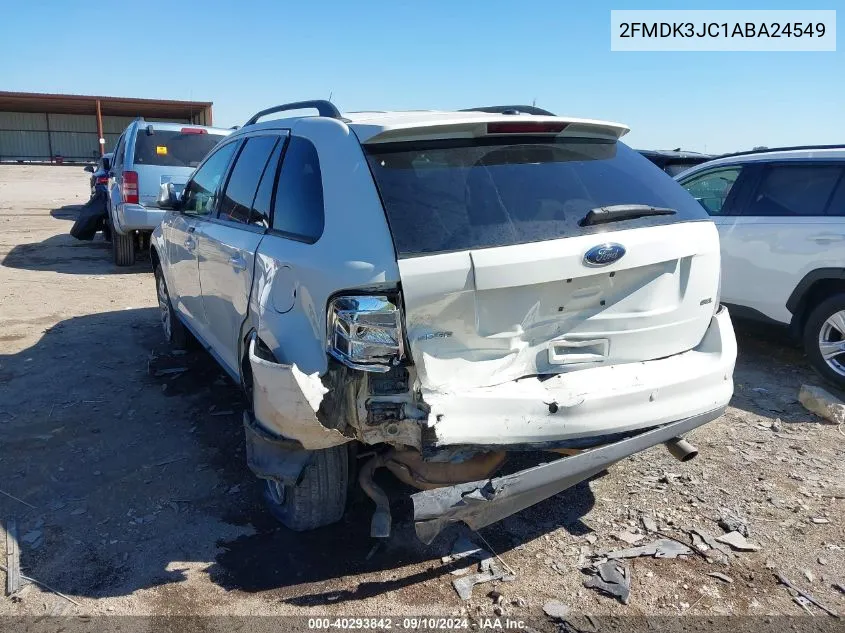 2010 Ford Edge Sel VIN: 2FMDK3JC1ABA24549 Lot: 40293842