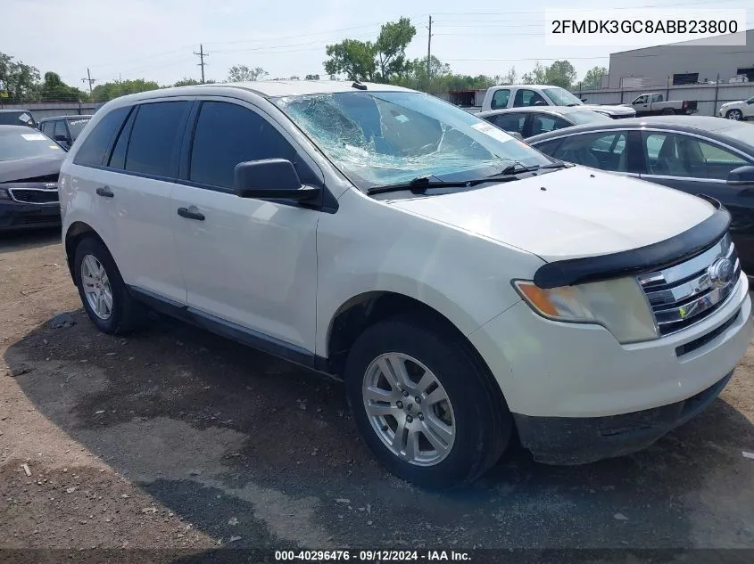 2010 Ford Edge Se VIN: 2FMDK3GC8ABB23800 Lot: 40296476