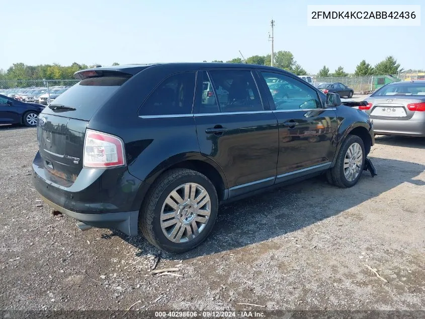 2010 Ford Edge Limited VIN: 2FMDK4KC2ABB42436 Lot: 40298606