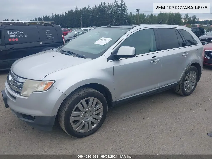 2010 Ford Edge Limited VIN: 2FMDK3KC2ABA94978 Lot: 40301083