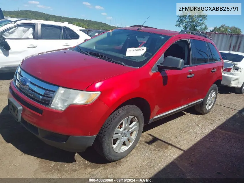 2010 Ford Edge Se VIN: 2FMDK3GCXABB25791 Lot: 40328060