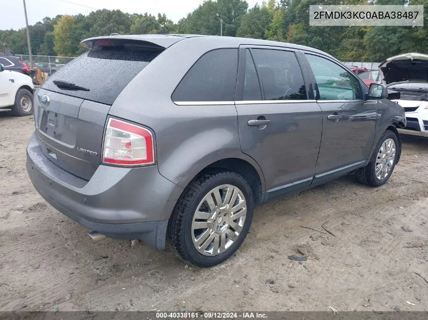 2010 Ford Edge Limited VIN: 2FMDK3KC0ABA38487 Lot: 40338161