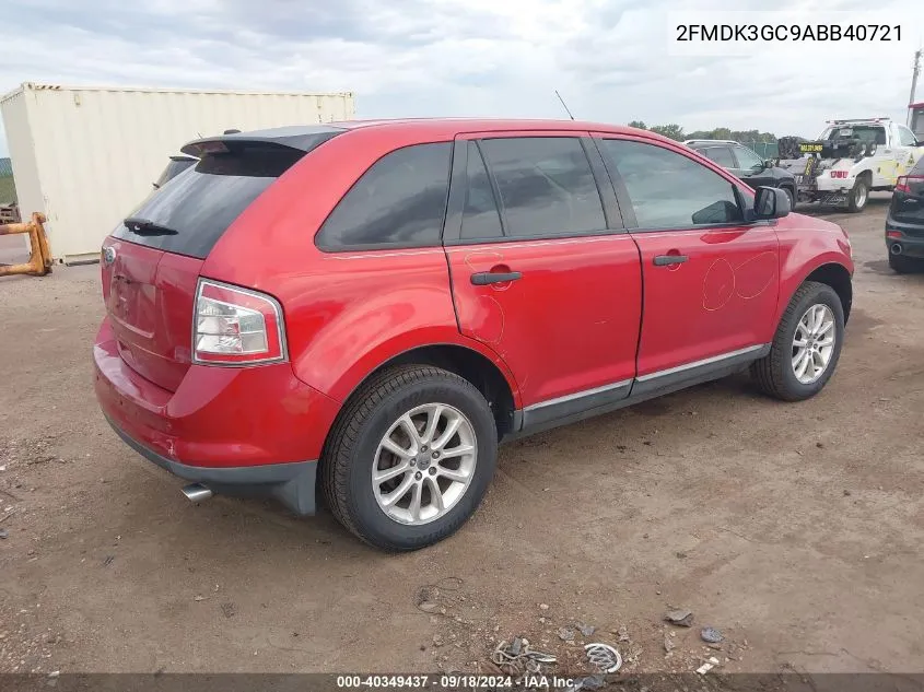 2010 Ford Edge Se VIN: 2FMDK3GC9ABB40721 Lot: 40349437