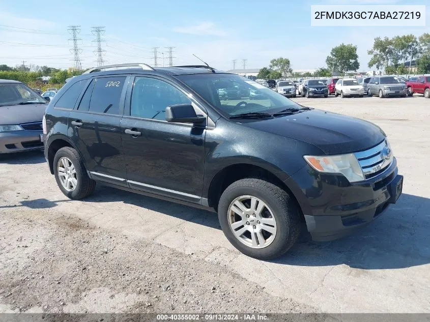 2010 Ford Edge Se VIN: 2FMDK3GC7ABA27219 Lot: 40355002