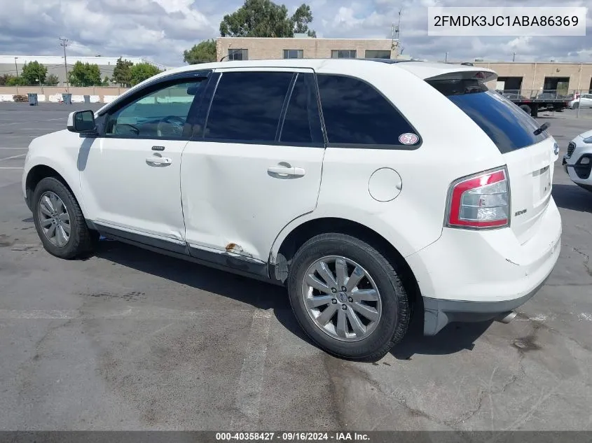 2010 Ford Edge Sel VIN: 2FMDK3JC1ABA86369 Lot: 40358427