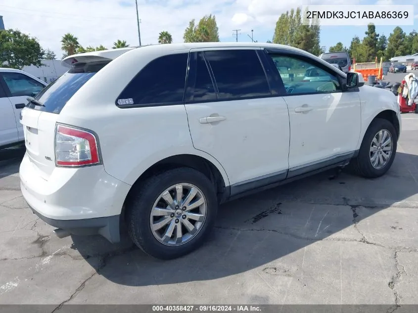 2010 Ford Edge Sel VIN: 2FMDK3JC1ABA86369 Lot: 40358427