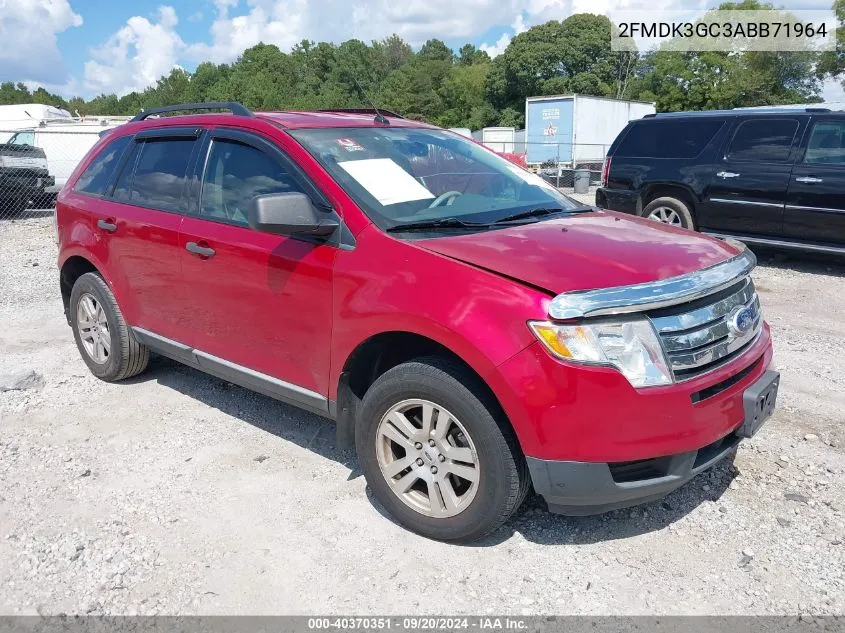 2010 Ford Edge Se VIN: 2FMDK3GC3ABB71964 Lot: 40370351