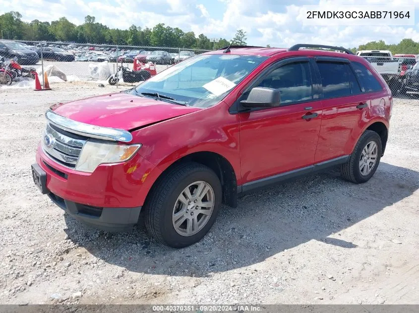 2010 Ford Edge Se VIN: 2FMDK3GC3ABB71964 Lot: 40370351