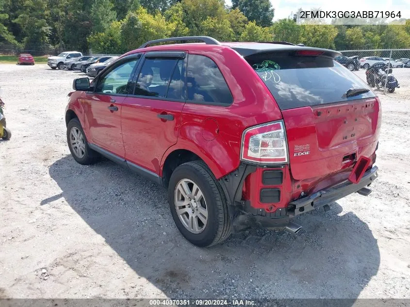 2010 Ford Edge Se VIN: 2FMDK3GC3ABB71964 Lot: 40370351