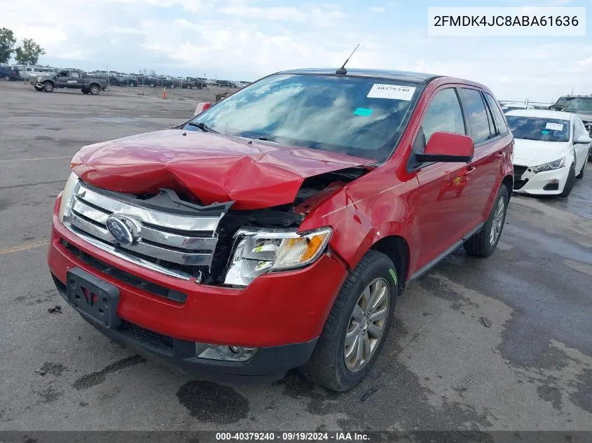 2010 Ford Edge Sel VIN: 2FMDK4JC8ABA61636 Lot: 40379240