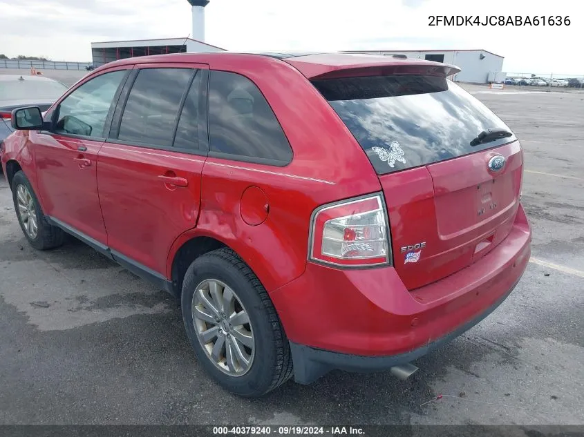 2010 Ford Edge Sel VIN: 2FMDK4JC8ABA61636 Lot: 40379240