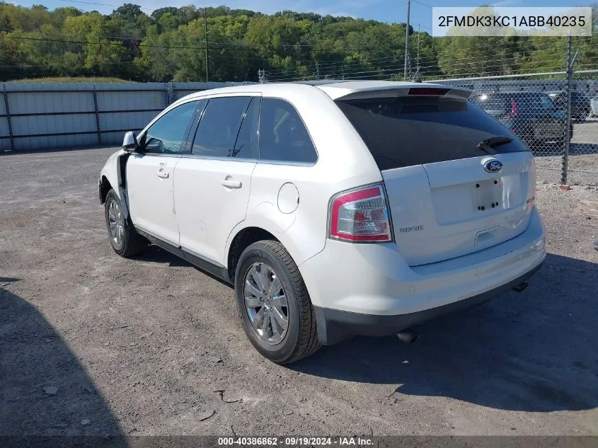 2010 Ford Edge Limited VIN: 2FMDK3KC1ABB40235 Lot: 40386862