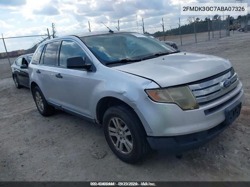 2010 Ford Edge Se VIN: 2FMDK3GC7ABA07326 Lot: 40400444