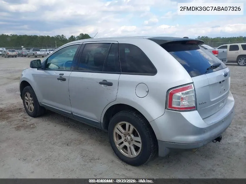 2010 Ford Edge Se VIN: 2FMDK3GC7ABA07326 Lot: 40400444