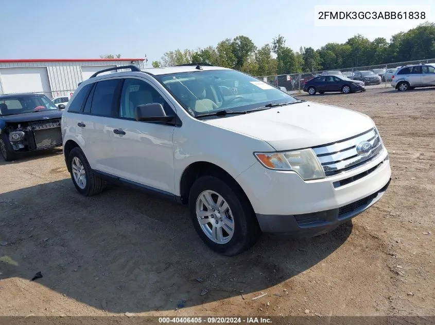 2010 Ford Edge Se VIN: 2FMDK3GC3ABB61838 Lot: 40406405